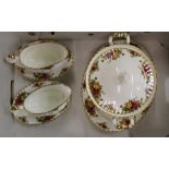 Royal Albert Old Country Roses Items to include, 2 Oval Platters, 1 Lidded Tureen and 2 Gravy Boat
