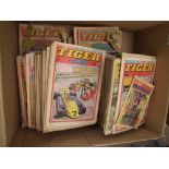 A large quantity of vintage Tiger comics from the 80's