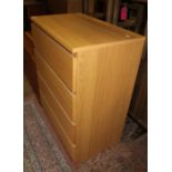 Ikea Chest of 4 drawers in a beech finish, 80cm W x 48cm D x 100cm H.
