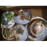 A mixed collection of items to include decorative wall plates including Royal Doulton