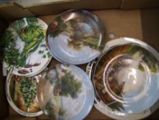 A mixed collection of items to include decorative wall plates including Royal Doulton
