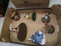 A collection of Resin Birds & Otter together with seconds Royal Doulton Figure