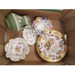 A mixed collection of ceramic items to include 2 Dresden Floral Pin Dishes, Spode 967 pattern Bowl