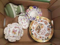 A mixed collection of ceramic items to include 2 Dresden Floral Pin Dishes, Spode 967 pattern Bowl