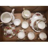 Royal Albert Old Country Roses 22 Piece Tea set to include Cake plate, Large Teapot, Milk, Sugar and