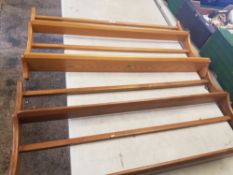 Two Ercol wooden plate racks