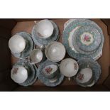 Royal Albert Enchantment 21piece tea set to include 6 trio's, milk jug, sugar bowl and cake plate