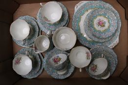 Royal Albert Enchantment 21piece tea set to include 6 trio's, milk jug, sugar bowl and cake plate