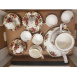 Royal Albert Old Country Roses 22 Piece Tea set to include Cake plate, Large Teapot, Milk, Sugar and