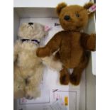 Steiff Diana 50th birthday bear together with Sebastian bear. Both with certificate and only 1 box