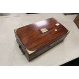 Early 19th Century Mahogany Campaign Style Writing Slope - 45cm Width