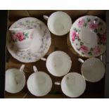 A collection of tea ware items including Royal Victoria pattern items (1 tray).