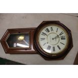 American Regulator Clock with Re-painted dial height 81 with key and pendulum