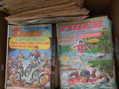 A large quantity of vintage Tiger comics from the 80's