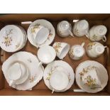 Roslyn china tea ware pattern number R248 to include 2 cake plates, 11 trio's and 1 extra saucer,