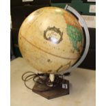 Danish made vintage 'World Discoverer' globe table lamp, 42cm in height.