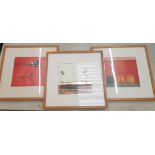 Group of three Ikea glazed and framed modern prints, 52.5cm x 52.5cm (3).