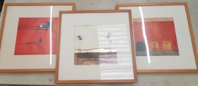 Group of three Ikea glazed and framed modern prints, 52.5cm x 52.5cm (3).