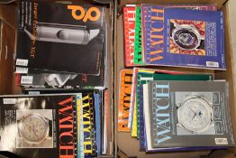 A large collection of International wrist watch magazines together with Q P magazines ( 2 trays)