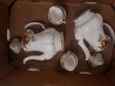 Royal Albert Old Country Roses Items to include, 2 Large Coffee Pots together with 2 cream and Sugar