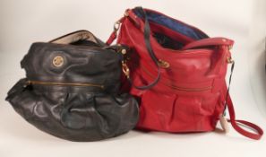 R12K red leather shoulder bag BNWT and a matching used (good condition) black leather shoulder