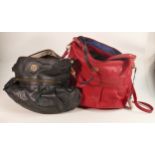 R12K red leather shoulder bag BNWT and a matching used (good condition) black leather shoulder