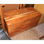 Large cedar wood trunk/chest, 115cm W x 55cm D x 56cm H.