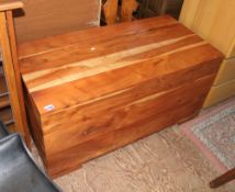 Large cedar wood trunk/chest, 115cm W x 55cm D x 56cm H.