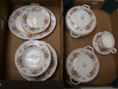 A collection of Royal Imperial dinner ware to include oval platter, two lidded tureens, 6 dinner