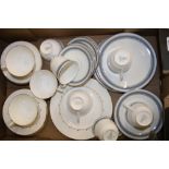 Royal Doulton tea and dinner ware items to include Eastbrook, Rondo, Rose elegance etc ( 2 trays)