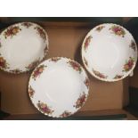 Royal Albert Old Country Roses Items to include, 6 Open Veg Serving Dishes & 1 oval open Serving