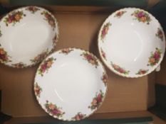 Royal Albert Old Country Roses Items to include, 6 Open Veg Serving Dishes & 1 oval open Serving