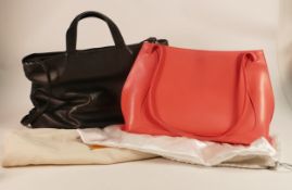 Furla peach leather hand/ shoulder bag with dust cover together with a black leather Radley bag