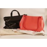 Furla peach leather hand/ shoulder bag with dust cover together with a black leather Radley bag