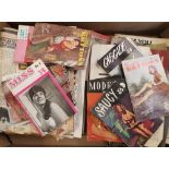 A collection of vintage adult magazines.