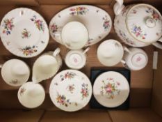 Minton Marlow patterned tea ware items to include Tea Pot, Milk Jug, 6 Trios, etc (1 tray)