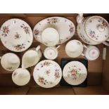 Minton Marlow patterned tea ware items to include Tea Pot, Milk Jug, 6 Trios, etc (1 tray)