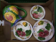 A collection of Belle Fiore salad plates and side plates together with a similar sunflower decorated