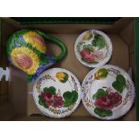 A collection of Belle Fiore salad plates and side plates together with a similar sunflower decorated