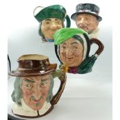 Royal Doulton Large Character Jugs to include Toby Philpotts, Beafeater, Izaak Walton & Sairey