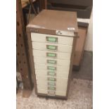 Bisley metal filing cabinet. height 67cm, depth 41cm, width 28cm