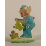Mabel Lucie Attwell for Shelley, a bone china figure of blue Boo Boo fairy watering flowers LA29,