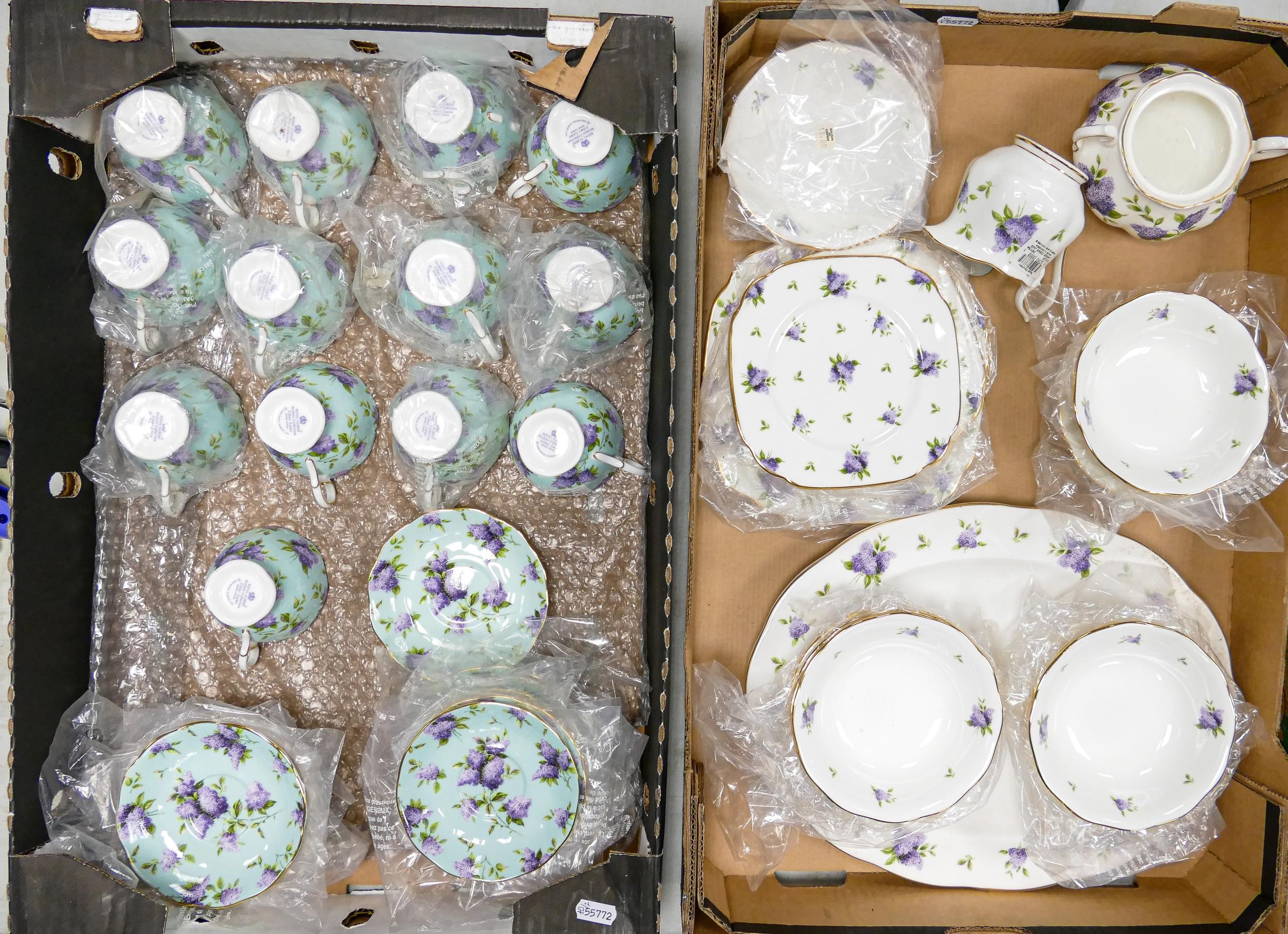 A large collection of Royal Albert Lilac Lane patterned coffee cups & saucers x 12, side plates, - Image 2 of 3