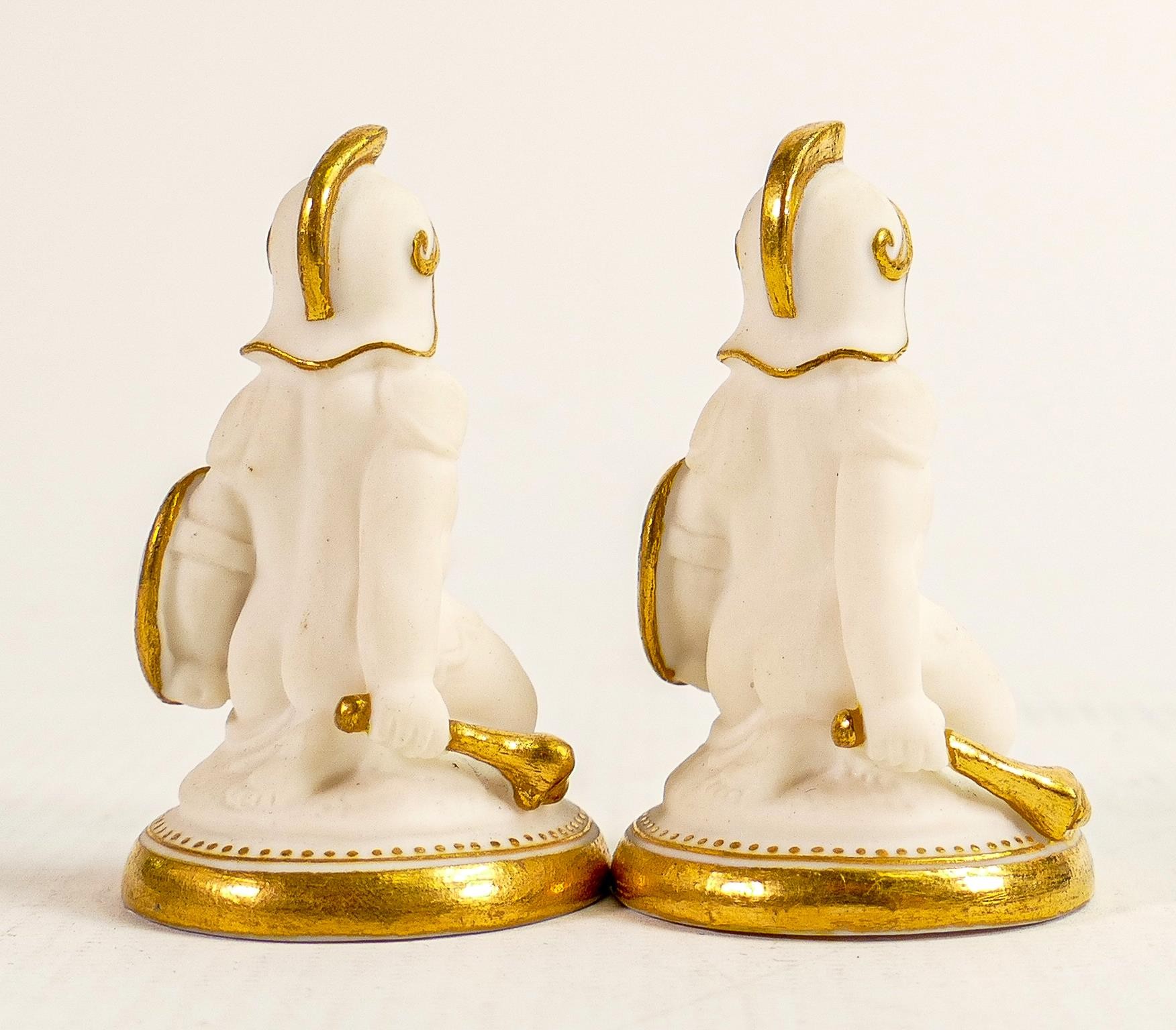 John Bell for Minton, two white and gilded Parian pawn chess pieces, circa 1851, height 7cm. (2) - Image 3 of 4