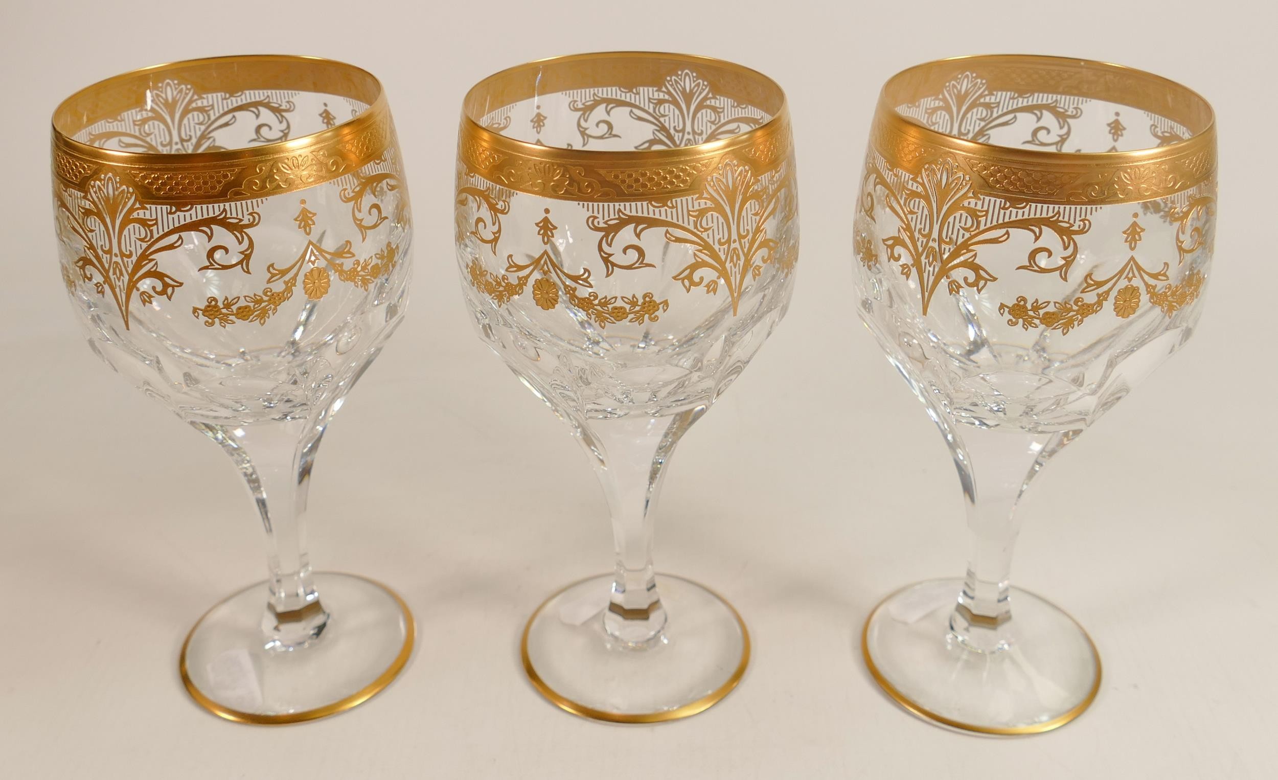 De Lamerie fine crystal heavily gilded glass goblets, specially made high end quality items, - Image 4 of 4