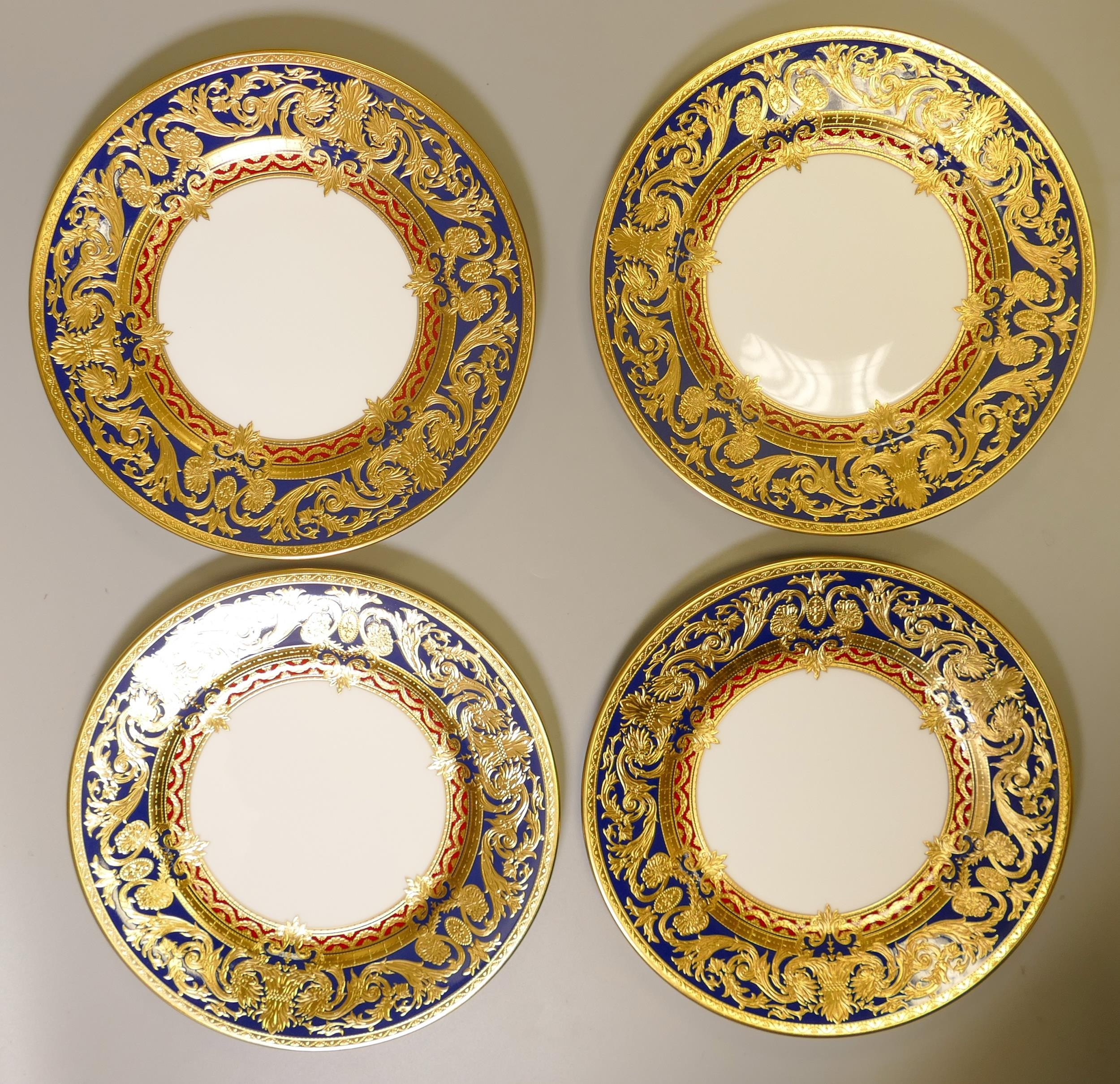 De Lamerie Fine Bone China heavily gilded Dark Blue Empress patterned salad plates, specially made - Image 2 of 3