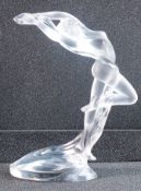 Boxed Lalique Paris Crystal Arms Up Acrobat nude figure, height 26cm.