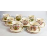 Eight Royal Doulton Bunnykins cup & saucer sets. (8)