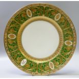 De Lamerie Fine Bone China heavily gilded patterned cabinet plate special commission for the Rout