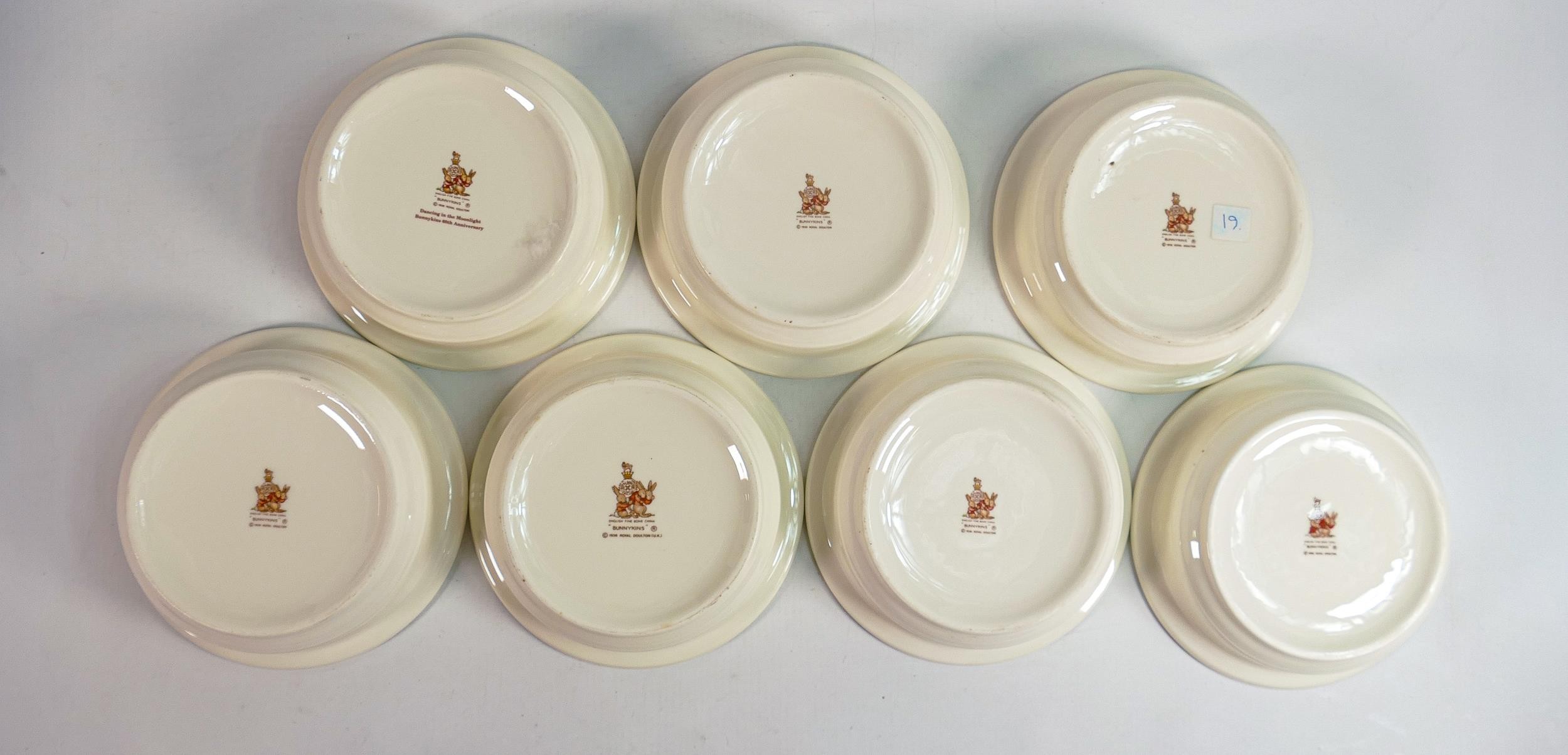 Royal Doulton Bunnykins small round baby plates, each 16cm. (7) - Image 2 of 3